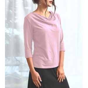 Blue Canoe Organic Women's Rosewater 3/4 Sleeve Graceful Neck Top NWT‎ Size M